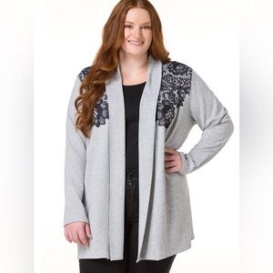 NWT Plus Size Lace Print Cardigan
